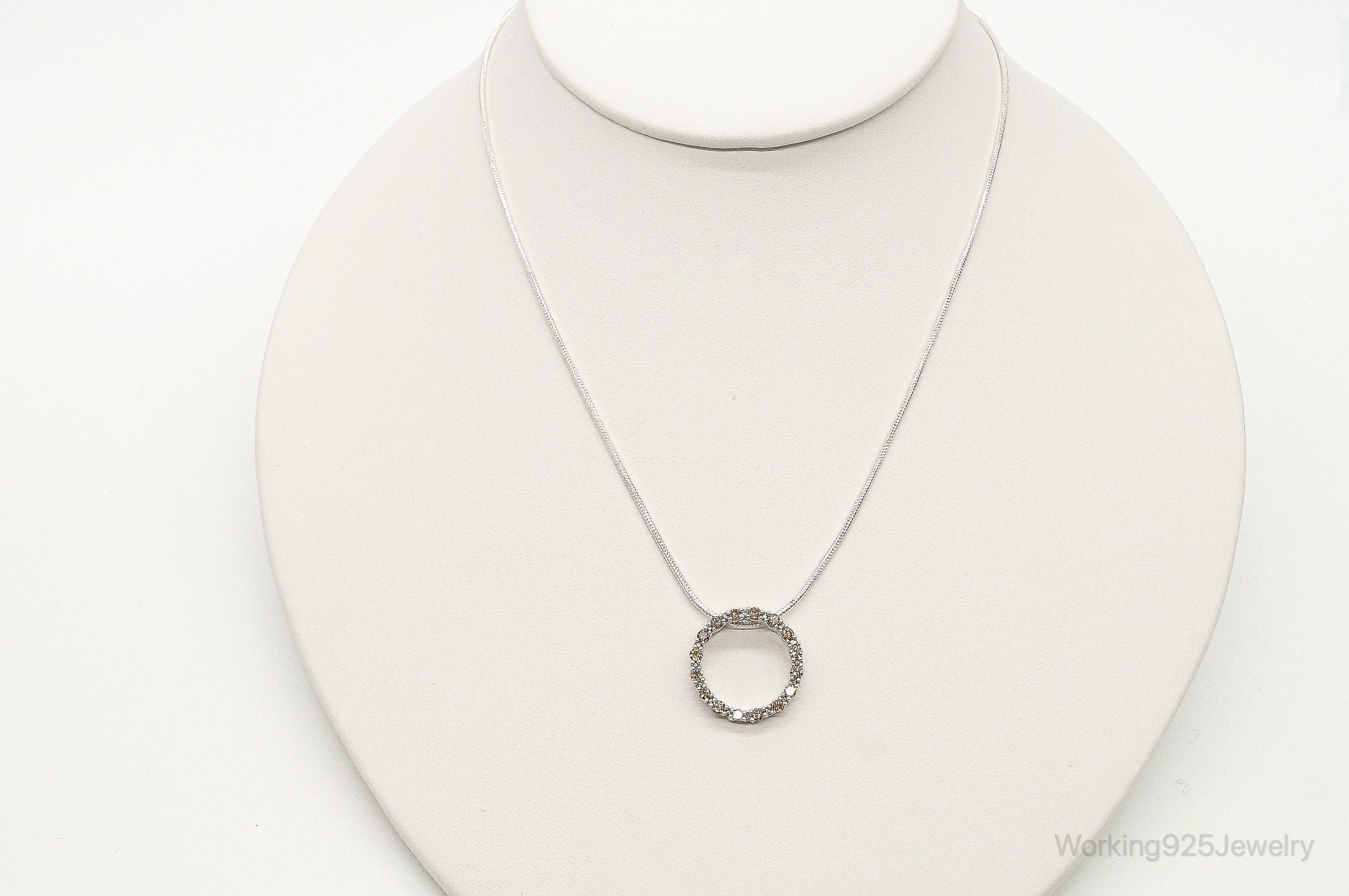 Designer JWBR White & Champagne Diamond Sterling Silver Necklace | Jewelry > Necklaces > Pendants | Wiccan Center