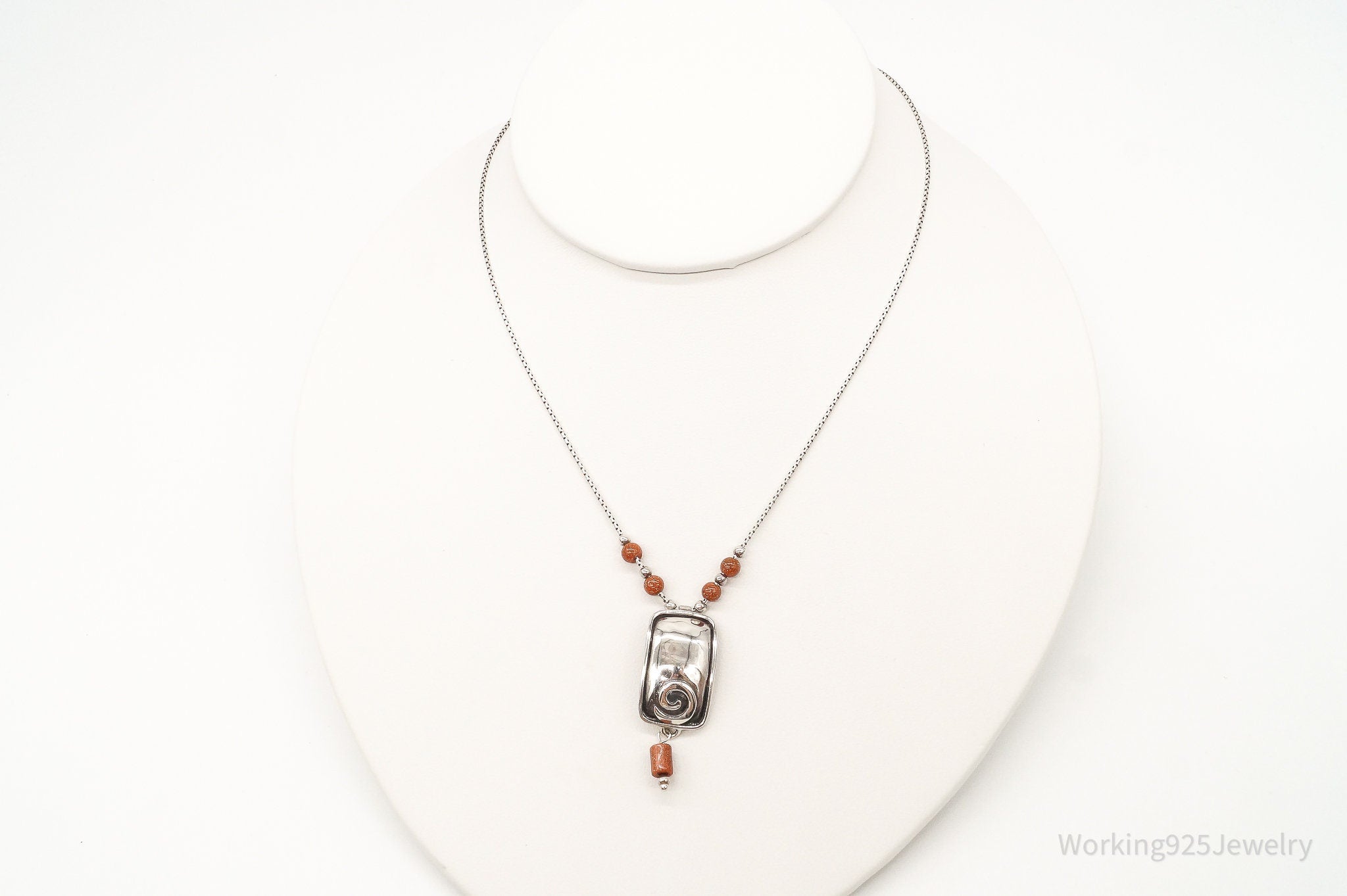 Designer Silpada Goldstone Hammered Sterling Silver Necklace | Jewelry > Necklaces > Pendants | Wiccan Center