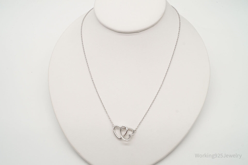 Vintage Designer FZN Linked Hearts Sterling Silver Necklace | Jewelry > Necklaces > Pendants | Wiccan Center