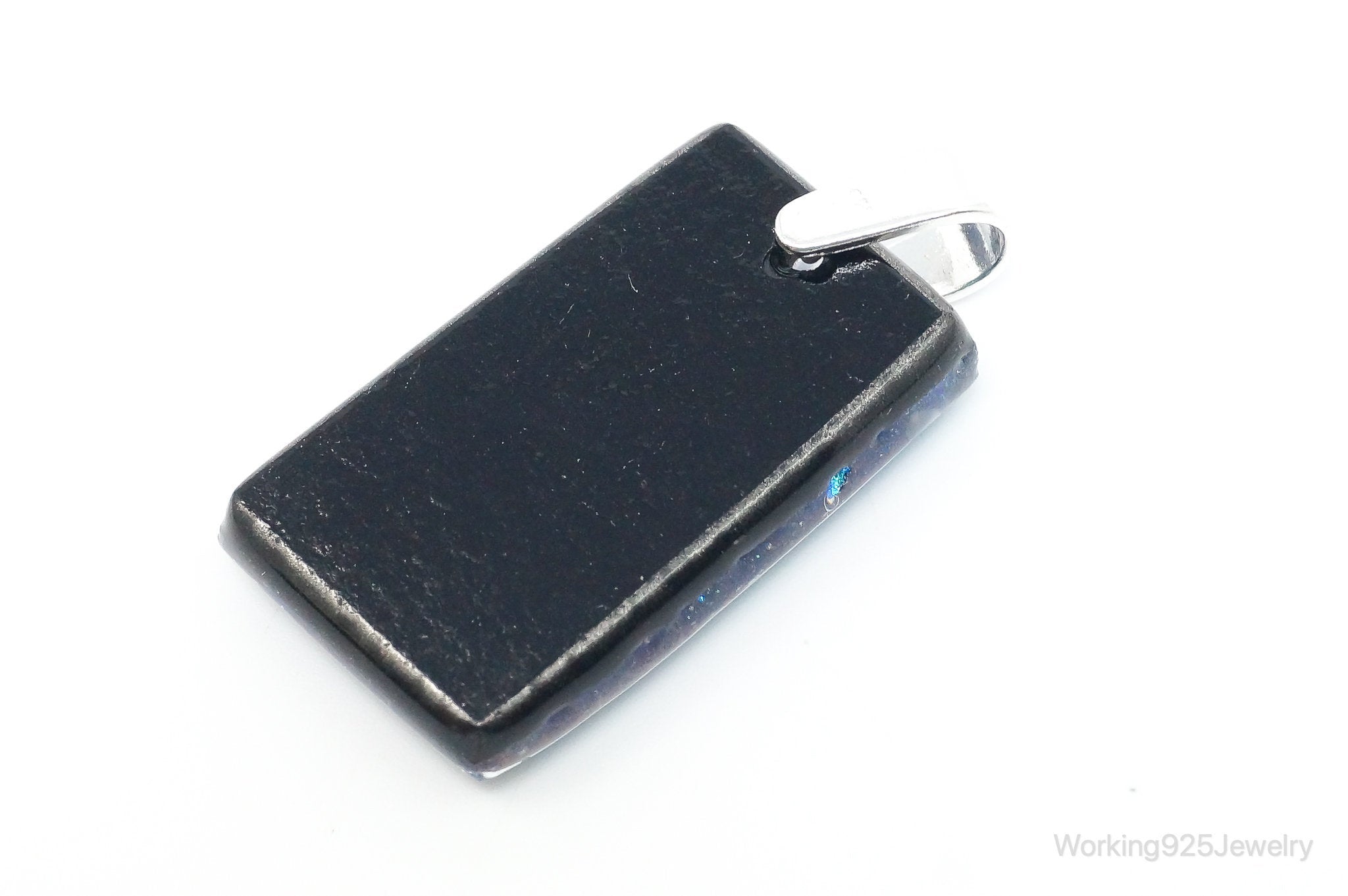 Large Vintage Dichroic Glass Sterling Silver Necklace Pendant | Jewelry > Necklaces > Pendants | Wiccan Center