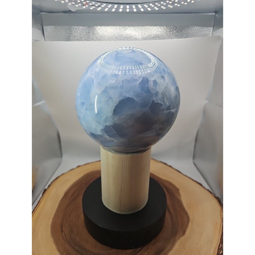 9.17LB Natural Blue crystalThe bal Quartz carved crystal decoration healing | Crystal Spheres & Eggs | Wiccan Center