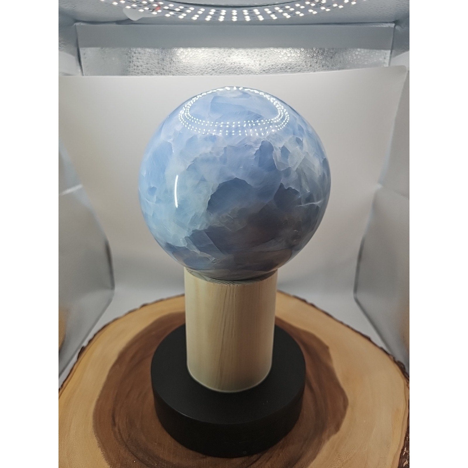 9.17LB Natural Blue crystalThe bal Quartz carved crystal decoration healing | Crystal Spheres & Eggs | Wiccan Center