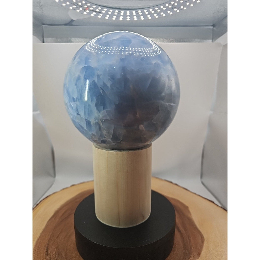 9.17LB Natural Blue crystalThe bal Quartz carved crystal decoration healing | Crystal Spheres & Eggs | Wiccan Center