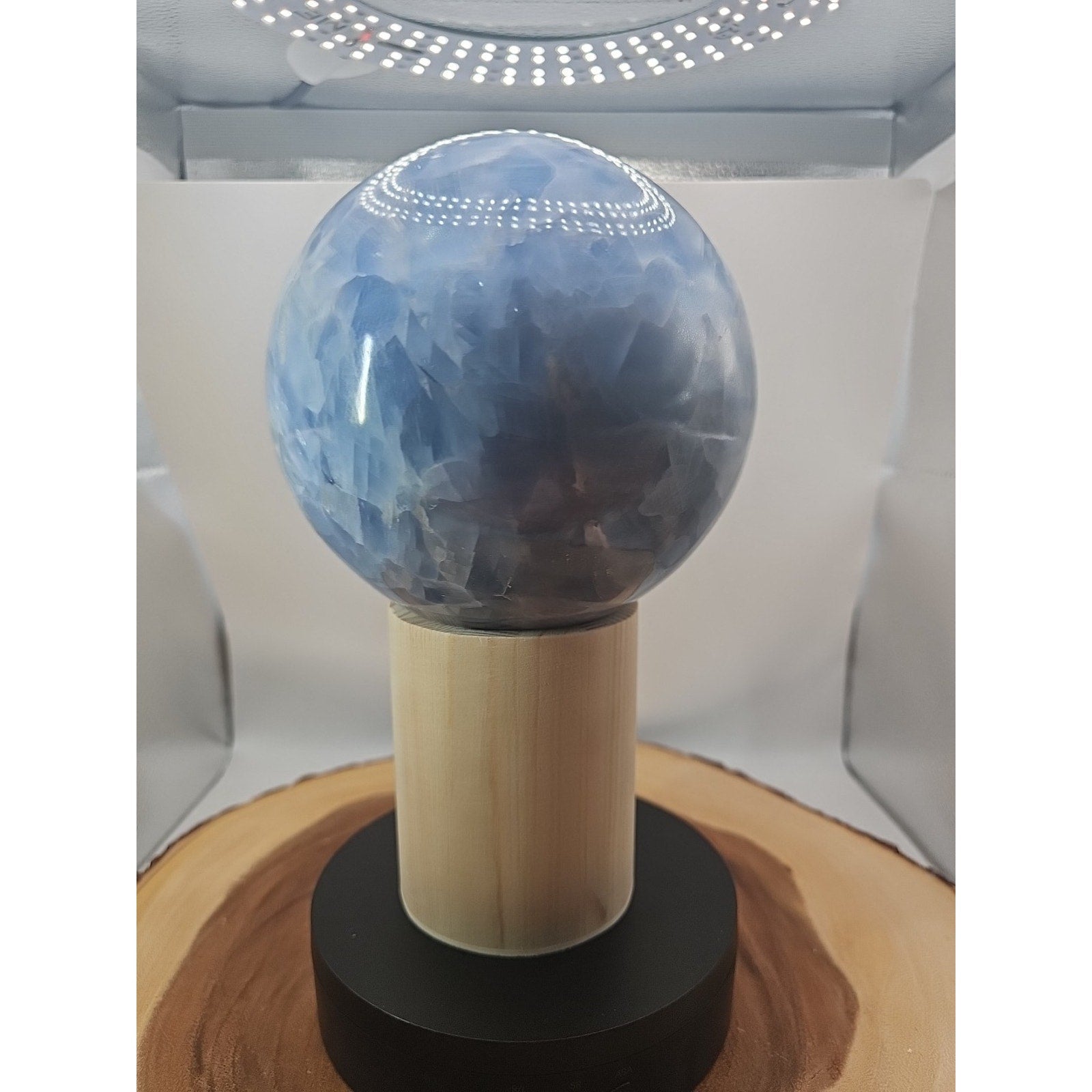 9.17LB Natural Blue crystalThe bal Quartz carved crystal decoration healing | Crystal Spheres & Eggs | Wiccan Center