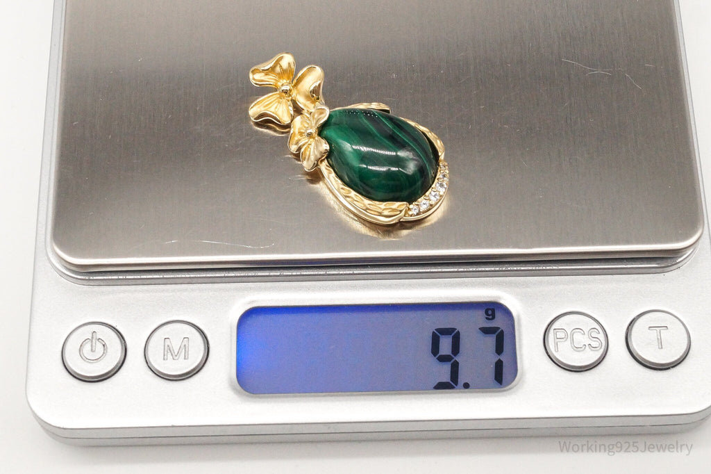 Designer Ross Simons Malachite Cubic Zirconia Gold Over Sterling Silver Pendant | Jewelry > Necklaces > Pendants | Wiccan Center