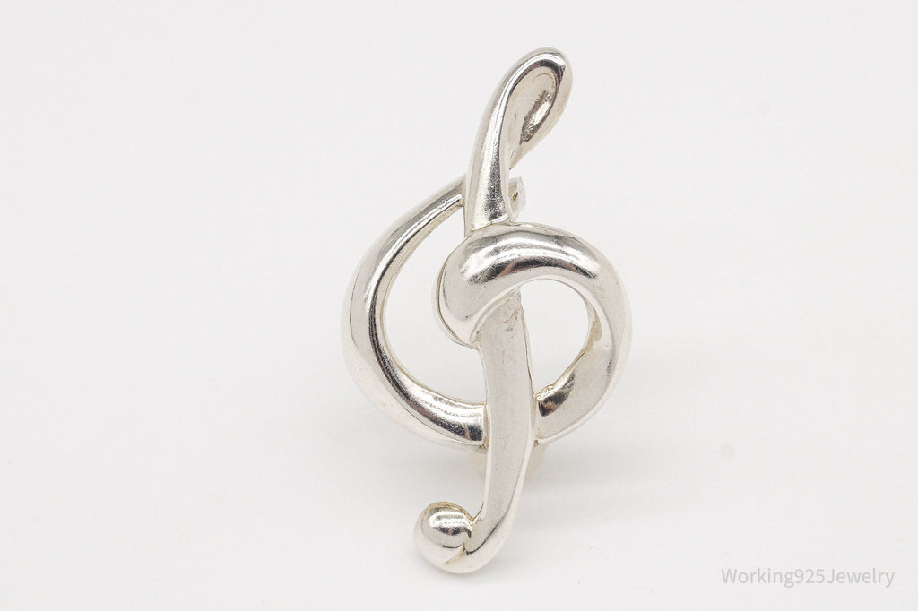 Vintage Treble Clef Music Note Sterling Silver Brooch Pin | Jewelry > Brooches, Pins & Clips | Wiccan Center