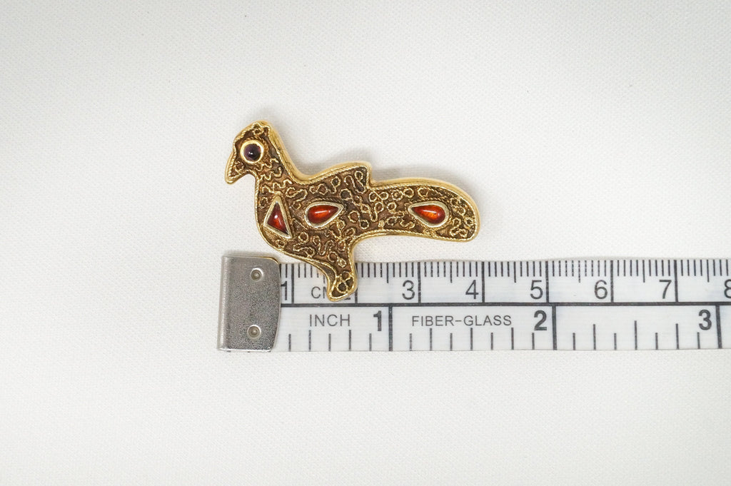 Vitg Designer MMA WAG Gold Wash Bird Enamel Amethyst Sterling Silver Brooch Pin | Jewelry > Necklaces > Pendants | Wiccan Center