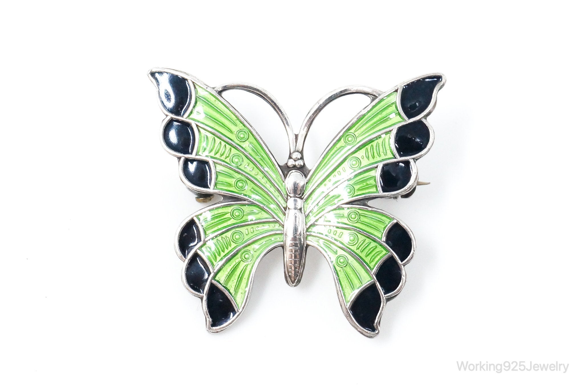 Vintage Danish Meka Butterfly Enamel Sterling Silver Pin Brooch | Jewelry > Brooches, Pins & Clips | Wiccan Center
