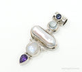 Large SJ Amethyst Blue Topaz Moonstone Iolite Sterling Silver Pendant | Jewelry > Necklaces > Pendants | Wiccan Center