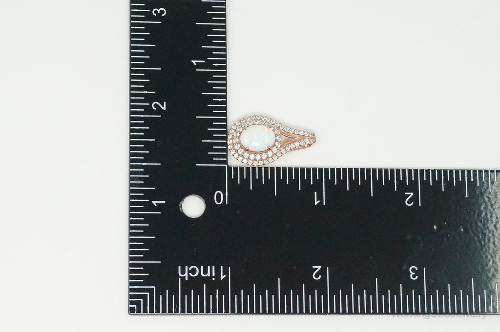 Opal Cubic Zirconia Rose Gold Vermeil Sterling Silver Necklace Pendant | Jewelry > Necklaces > Pendants | Wiccan Center