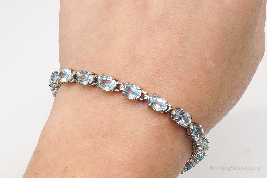 Vintage Blue Topaz Sterling Silver Bracelet | Jewelry > Bracelets | Wiccan Center