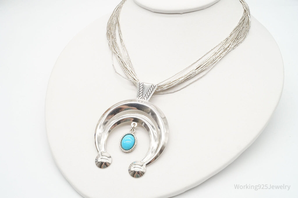 Vintage Western Designer Carolyn Pollack Turquoise Sterling Silver Necklace | Jewelry > Necklaces | Wiccan Center