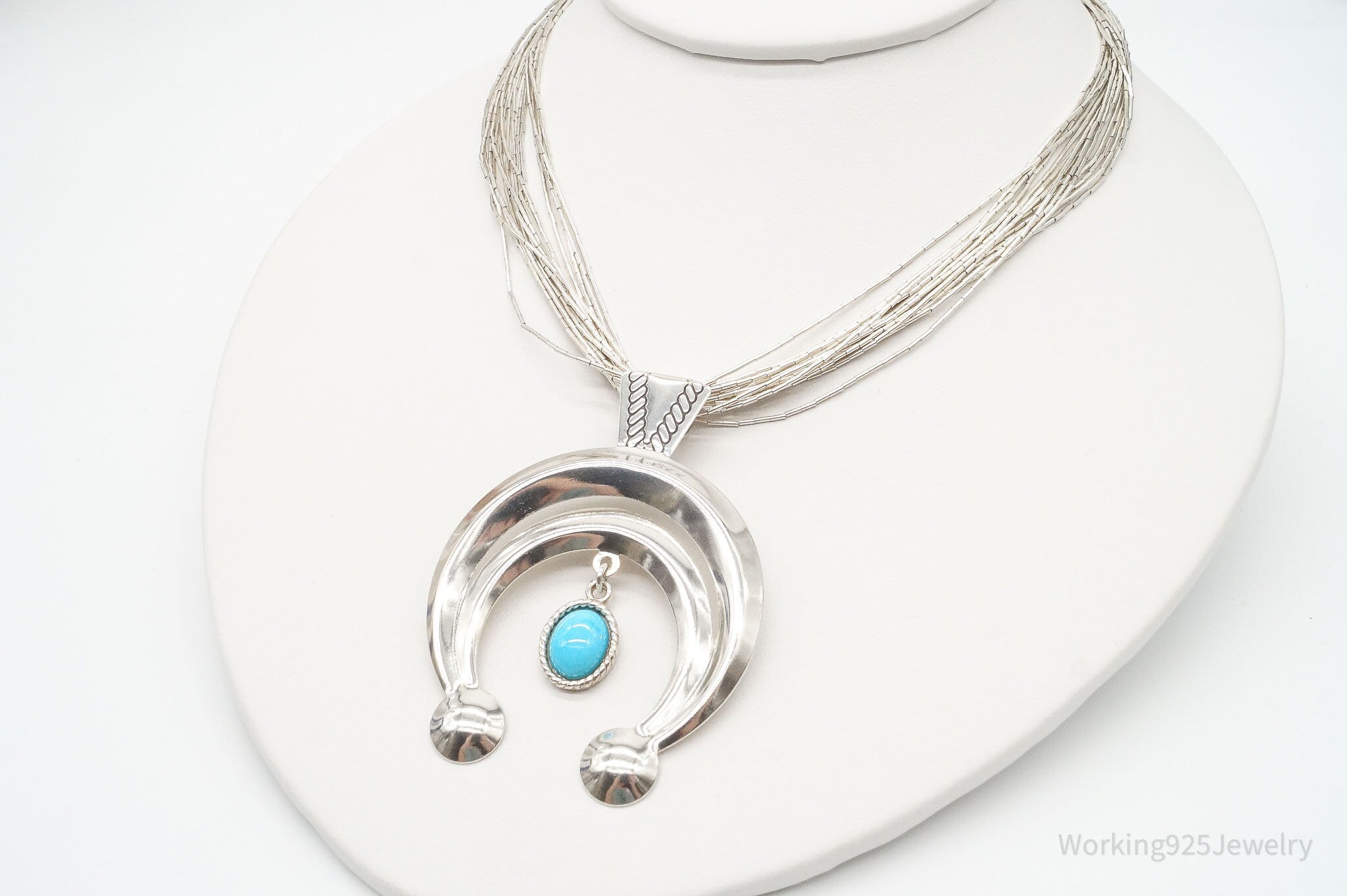 Vintage Western Designer Carolyn Pollack Turquoise Sterling Silver Necklace | Jewelry > Necklaces | Wiccan Center