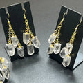 Quartz Crystal Earrings Pair (Gold Stainless Hooks) Gemstone Jewelry | Jewelry > Earrings > Dangle & Drop Earrings | Wiccan Center