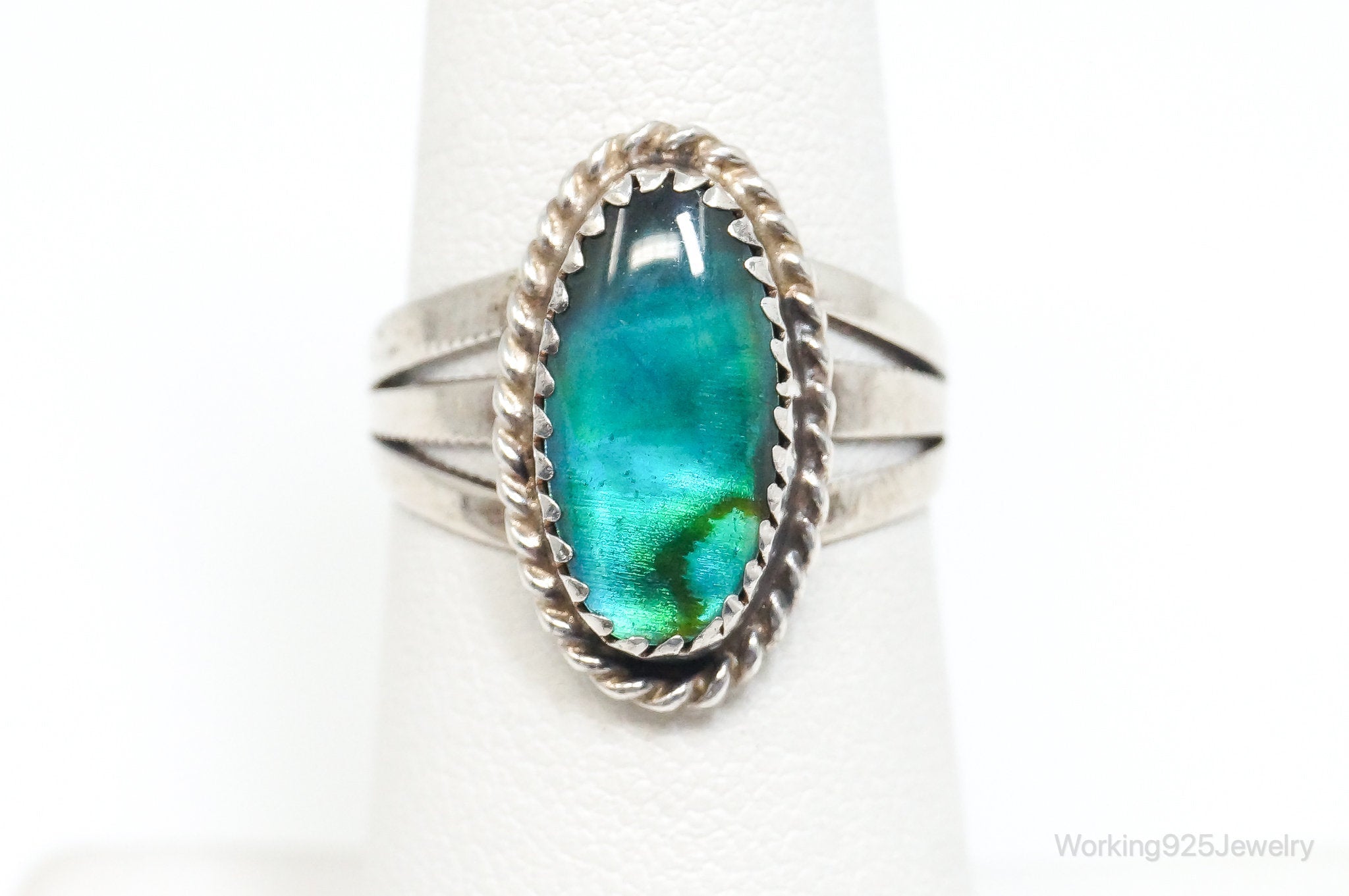 Vintage Native American Paua Abalone Shell Sterling Silver Ring - SZ 6.25 | Jewelry > Rings | Wiccan Center
