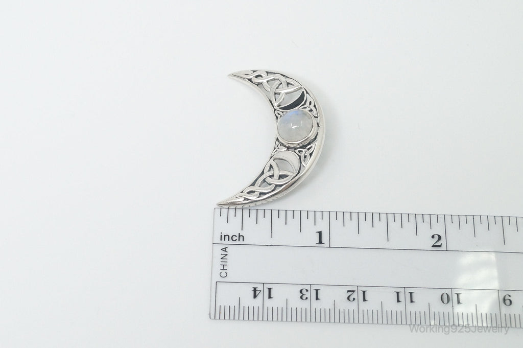 Vintage Designer Moonstone Celtic Sterling Silver Necklace Pendant | Jewelry > Necklaces > Pendants | Wiccan Center