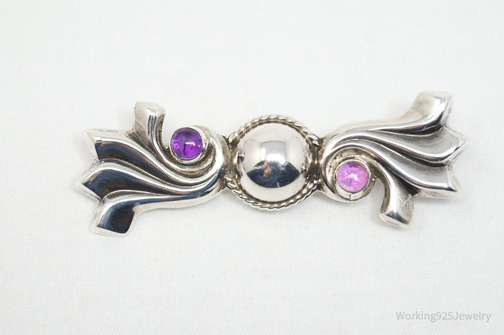 Vintage Mexican Amethyst AME Modern Sterling Silver Brooch Pin | Jewelry > Necklaces | Wiccan Center