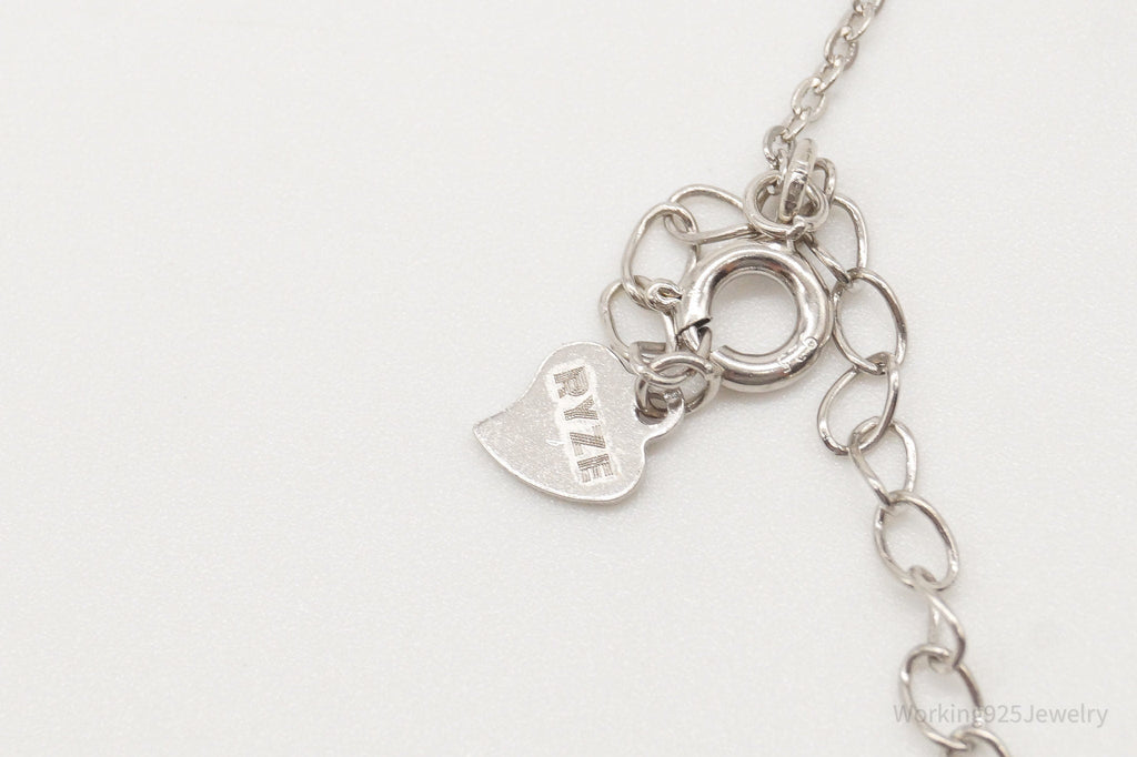Designer Ryze Blue & White Cubic Zirconia Sterling Silver Necklace | Jewelry > Necklaces > Pendants | Wiccan Center