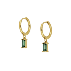 Gemma Green Huggie Earrings | Earrings | Wiccan Center