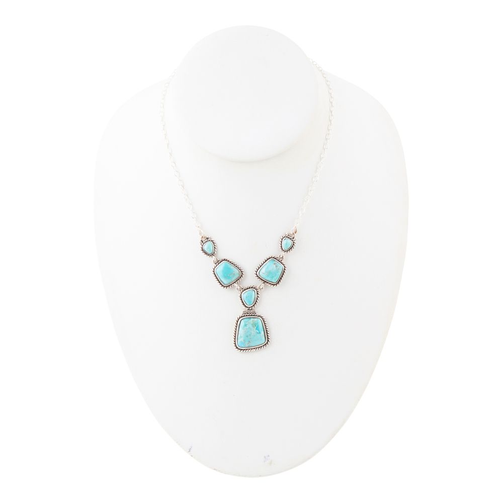 Earth and Sky Blue Turquoise Sterling Silver Necklace | Necklaces | Wiccan Center