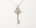 Large Designer Cubic Zirconia Key Sterling Silver Necklace | Jewelry > Necklaces > Pendants | Wiccan Center