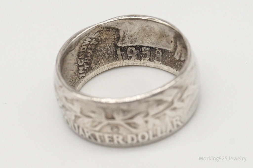 Vintage 1958 Washington Quarter Coin Silver Ring - Size 4.25 | Jewelry > Rings | Wiccan Center