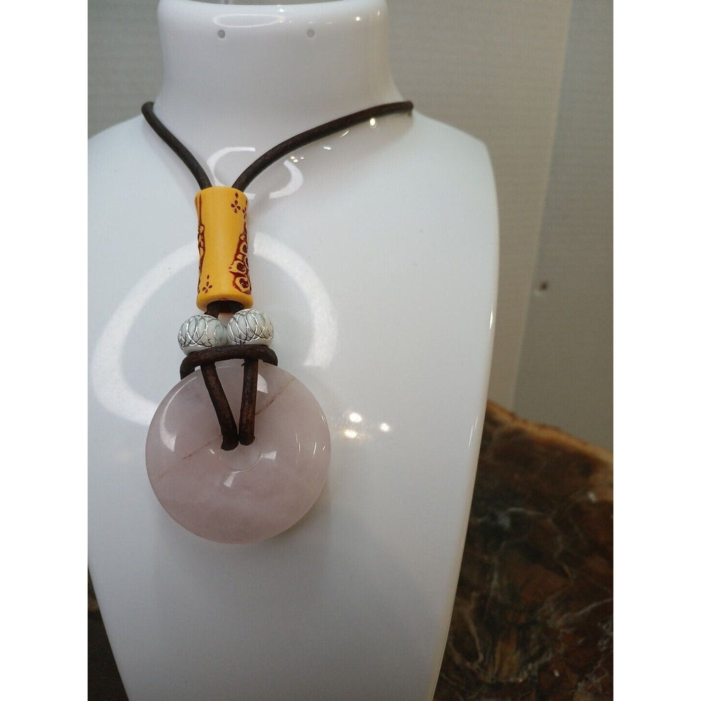 Rose Quartz Pendant Necklace — Handcrafted Natural Stone | CrystalCloud Company