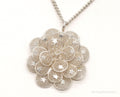 Vintage Large Filigree Flower Star Petals Silver Chain Necklace | Jewelry > Necklaces > Pendants | Wiccan Center