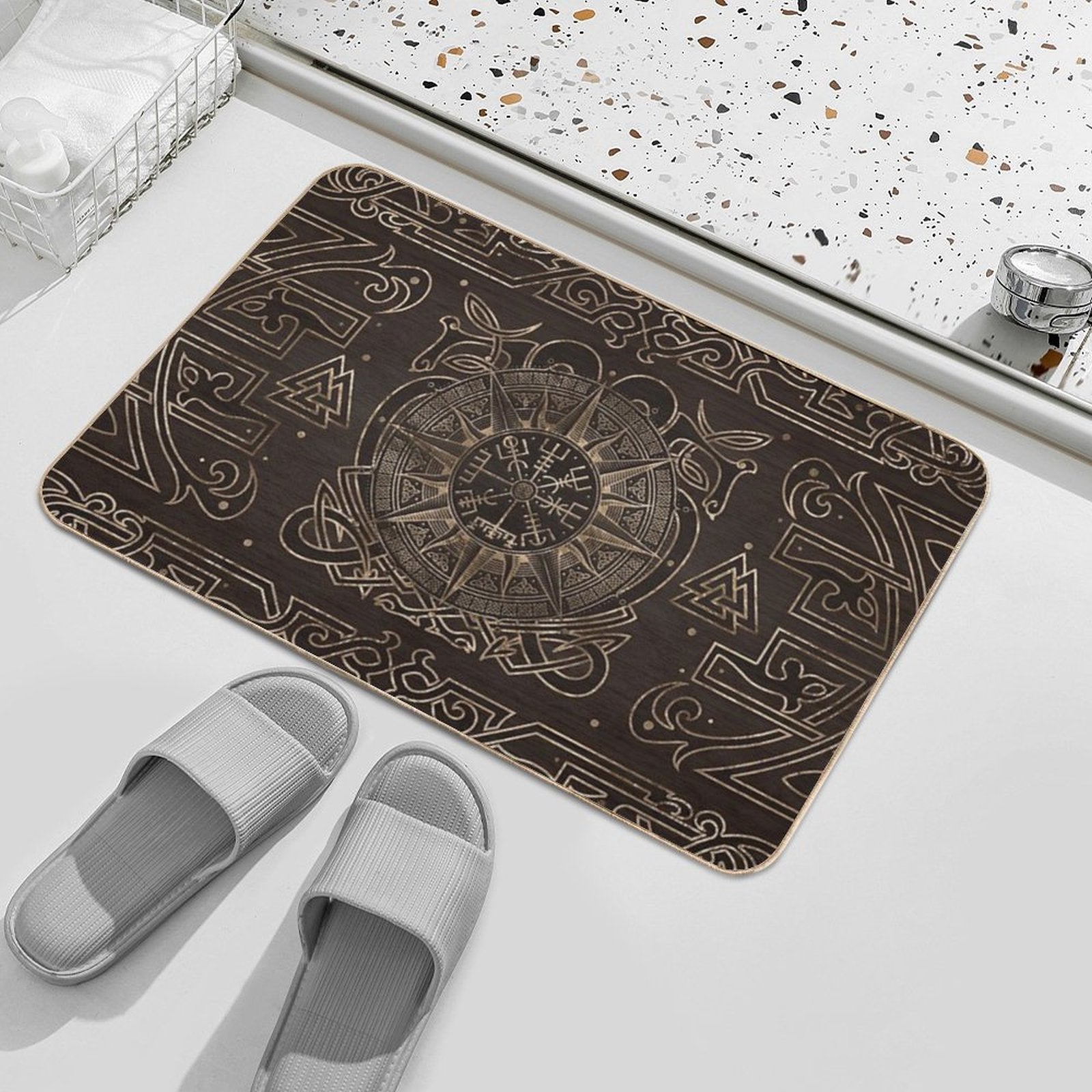 Vegvisir - Viking Compass Ornament  Multi-Purpose Bath Mat