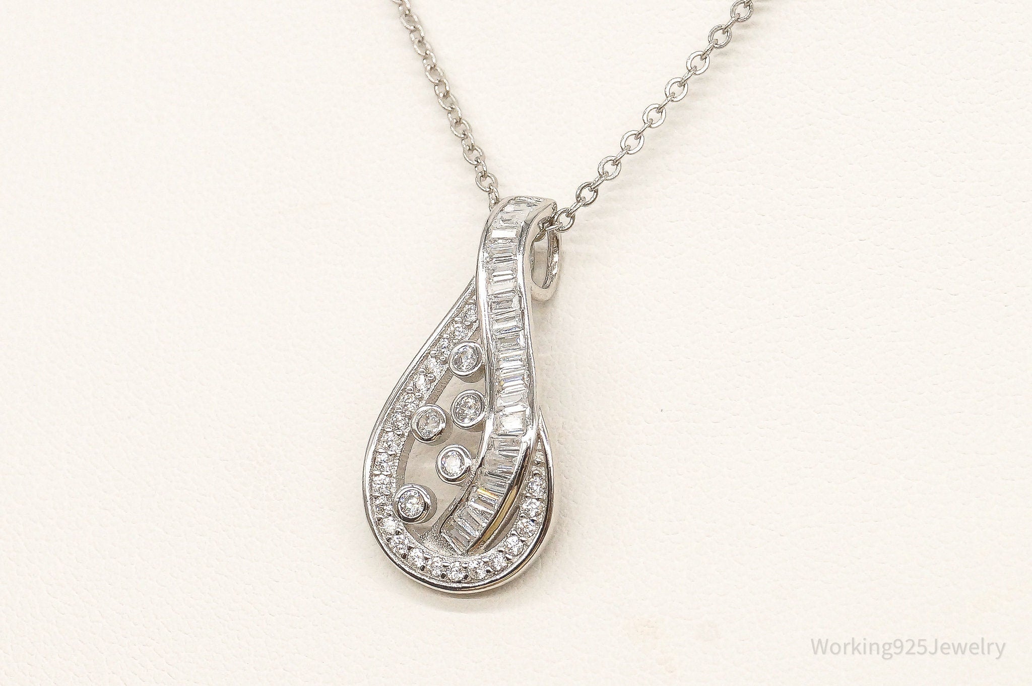 Designer Ryze Cubic Zirconia Sterling Silver Necklace | Jewelry > Necklaces > Pendants | Wiccan Center