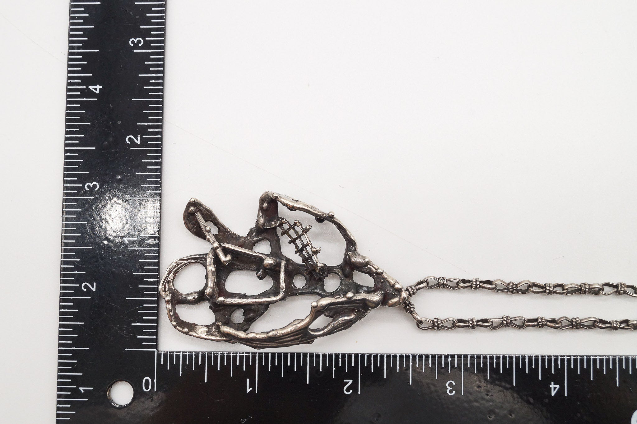 Vintage Brutalist Silver Toggle Necklace | Jewelry > Necklaces > Pendants | Wiccan Center