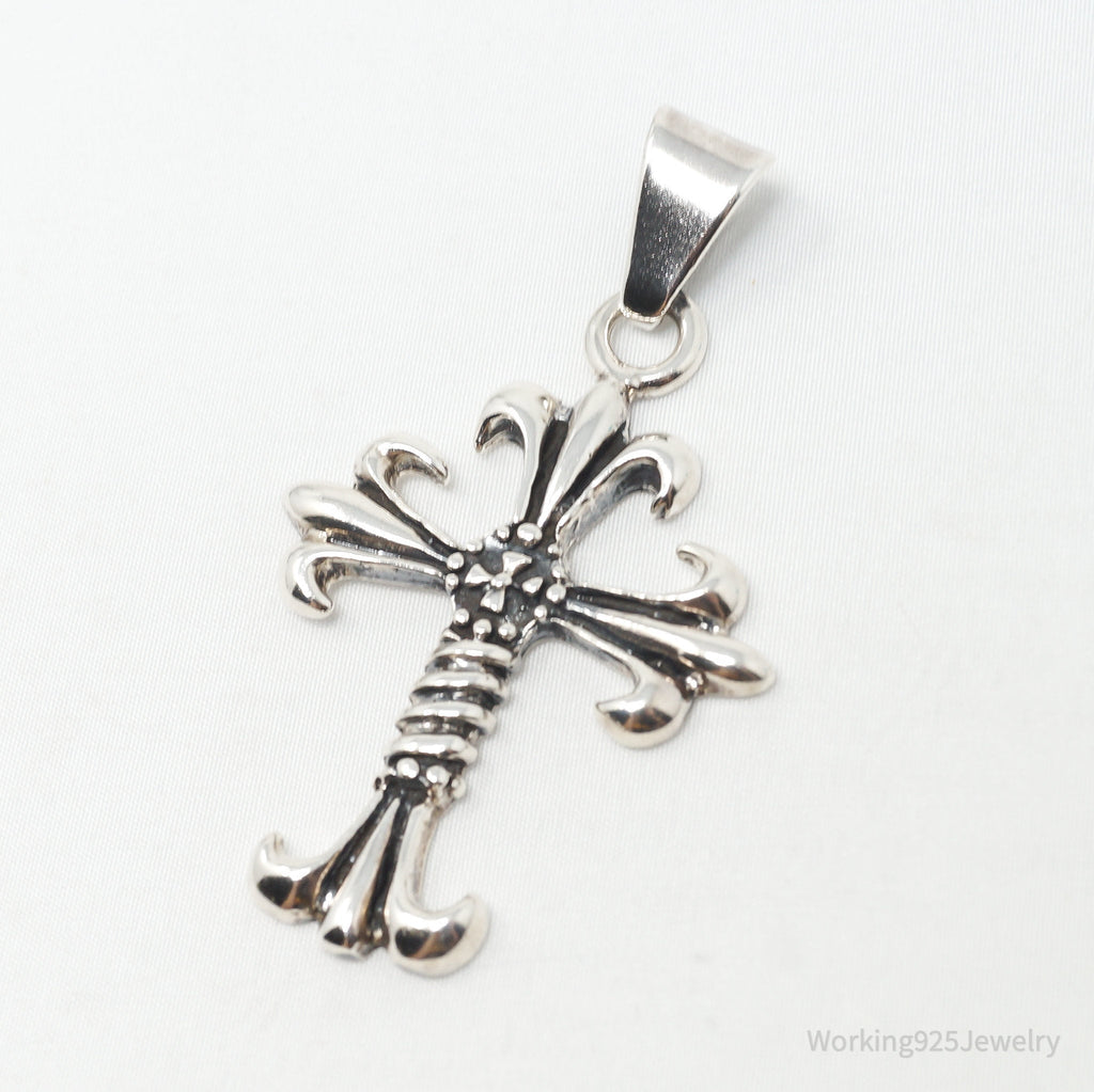 Vintage Large Cross Sterling Silver Necklace Pendant | Jewelry > Necklaces > Pendants | Wiccan Center