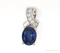 Designer SUN Sapphire Cubic Zirconia Sterling Silver Necklace Pendant | Jewelry > Necklaces > Pendants | Wiccan Center