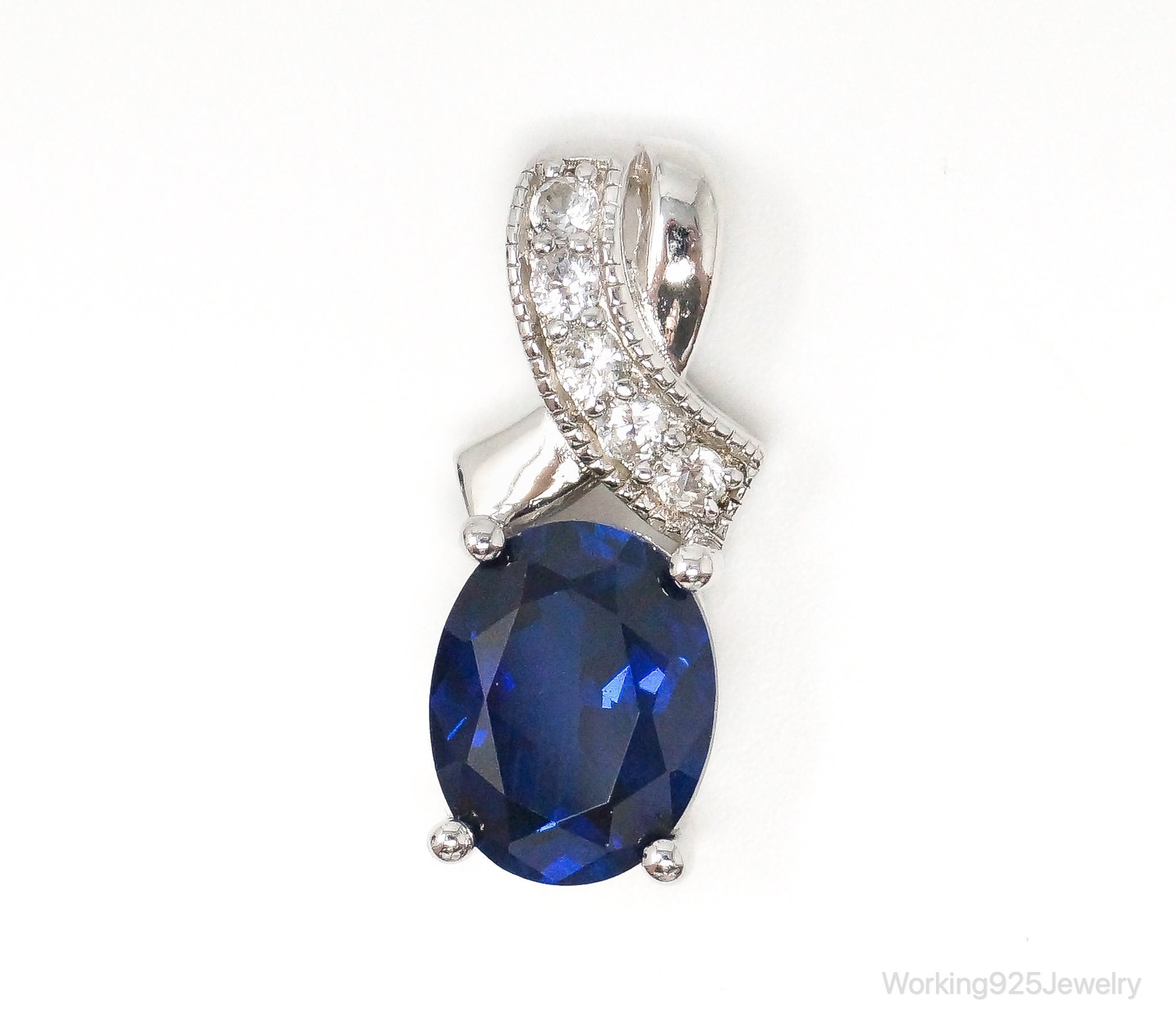 Designer SUN Sapphire Cubic Zirconia Sterling Silver Necklace Pendant | Jewelry > Necklaces > Pendants | Wiccan Center