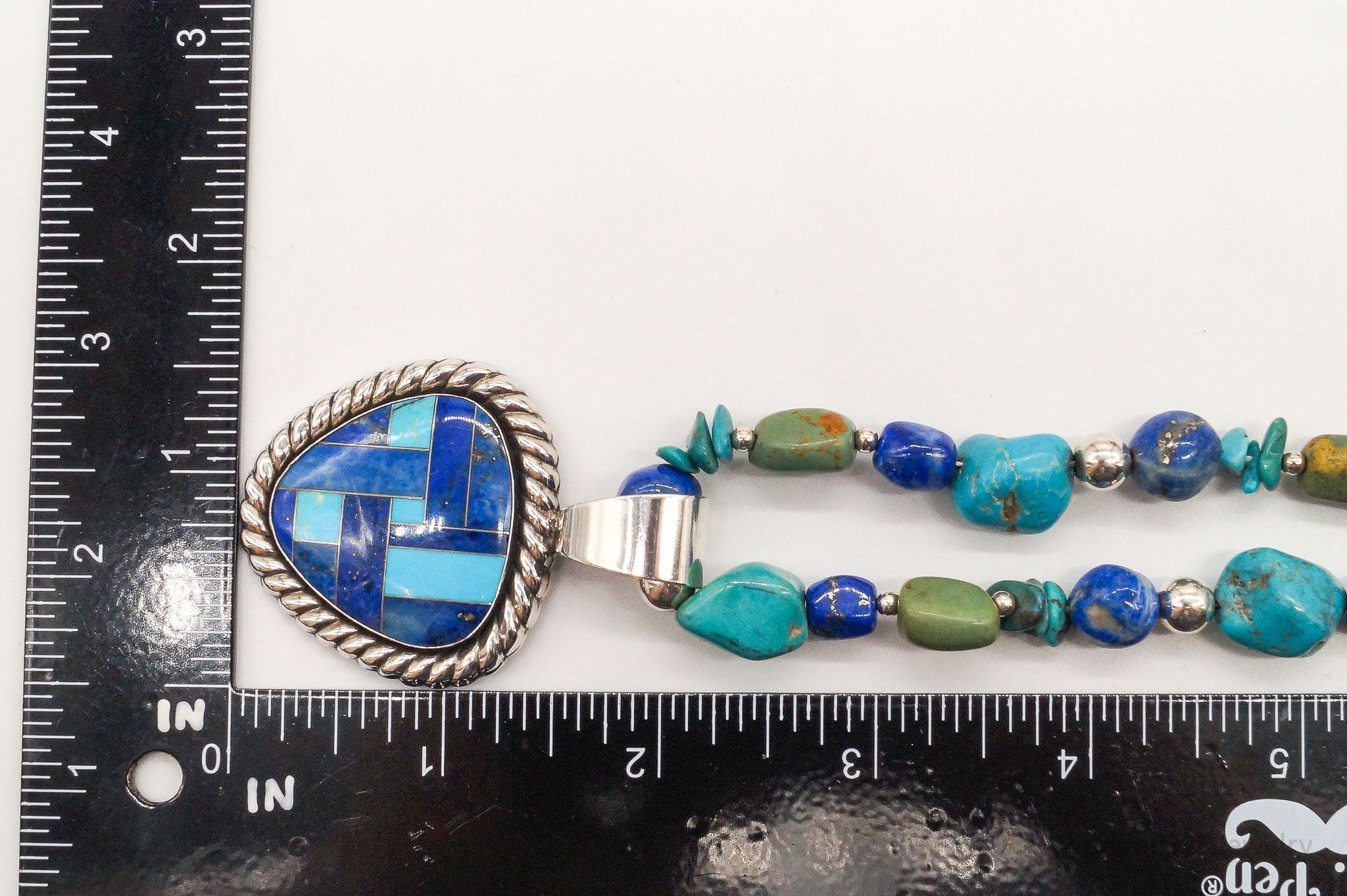 Vintage Carolyn Pollack Relios Turquoise Lapis Lazuli Sterling Silver Necklace | Jewelry > Necklaces | Wiccan Center