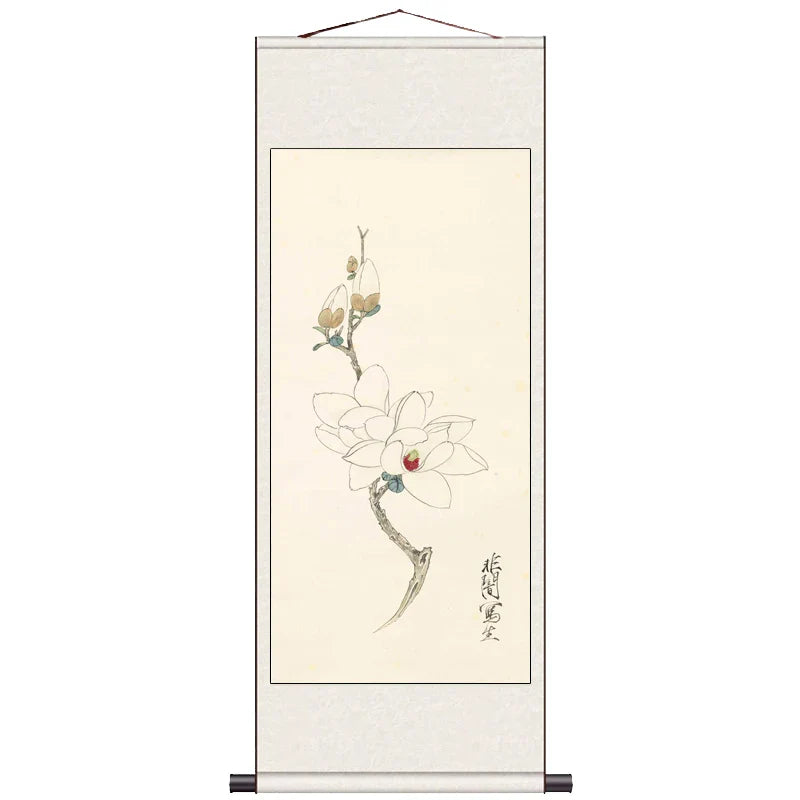 Peach Blossom Double Swallow Decorative Calligraphy and Painting Silk Gift Room Decor Aesthetic Wall Art Home Decor