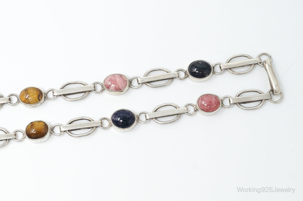 Vintage Modernist Multi Gem Sterling Silver Necklace | Jewelry > Necklaces > Pendants | Wiccan Center