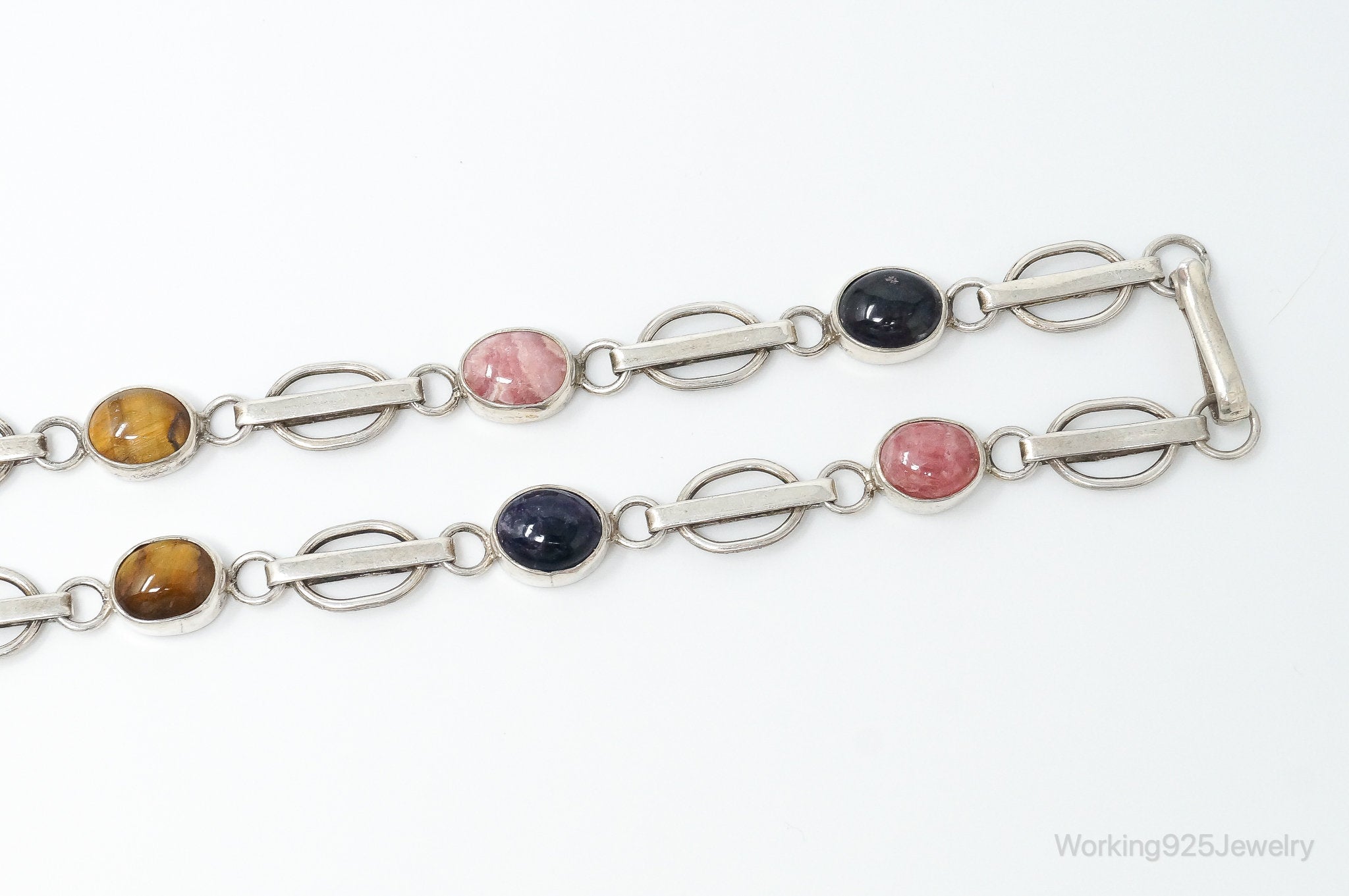 Vintage Modernist Multi Gem Sterling Silver Necklace | Jewelry > Necklaces > Pendants | Wiccan Center