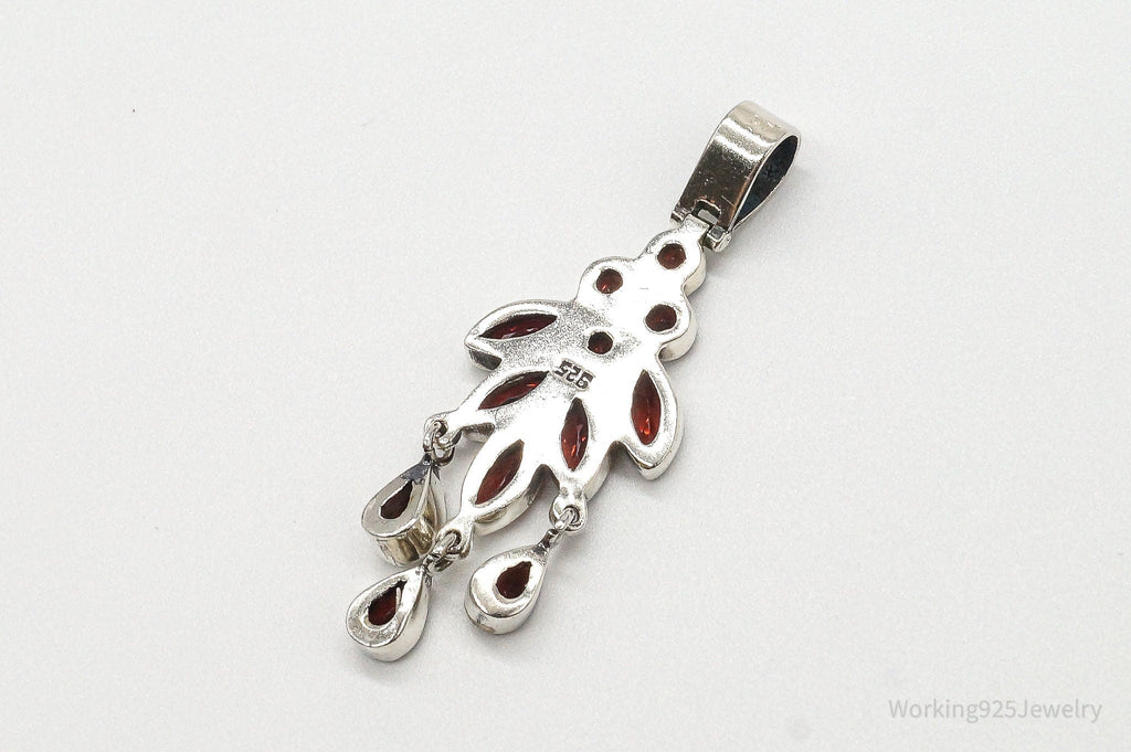 Vintage Garnet Bali Style Sterling Silver Dangle Pendant | Jewelry > Necklaces > Pendants | Wiccan Center