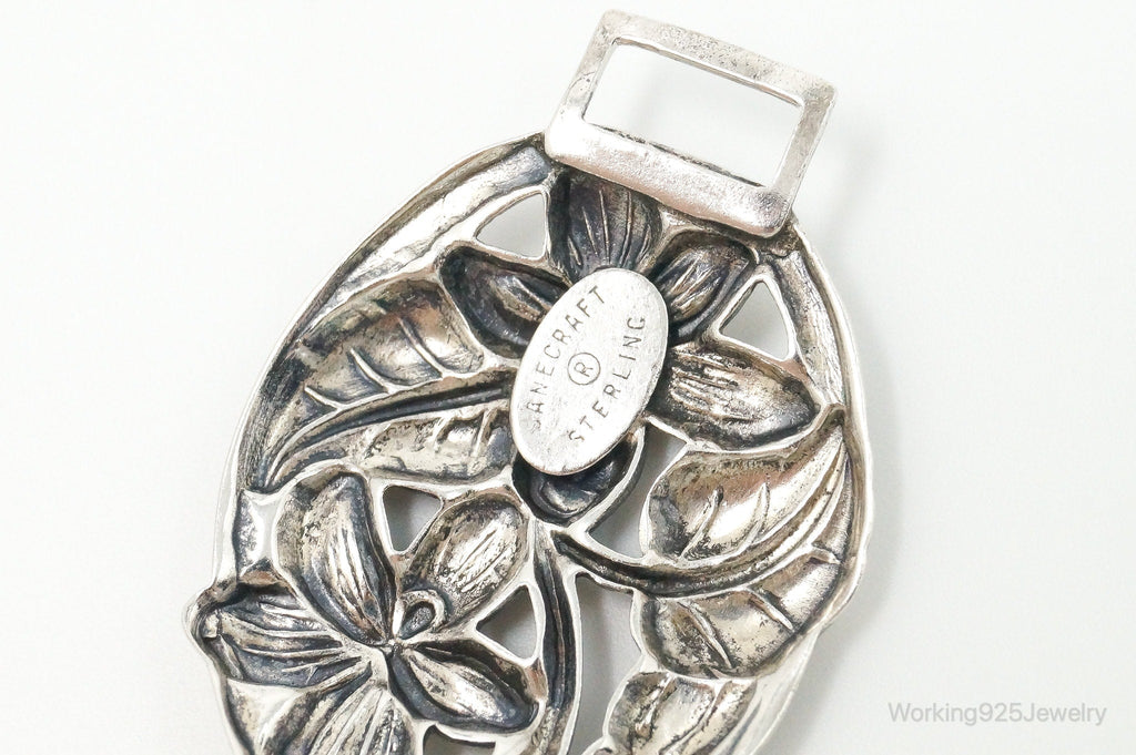 Vintage Designer Danecraft Floral Panels Sterling Silver Bracelet | Jewelry > Bracelets | Wiccan Center