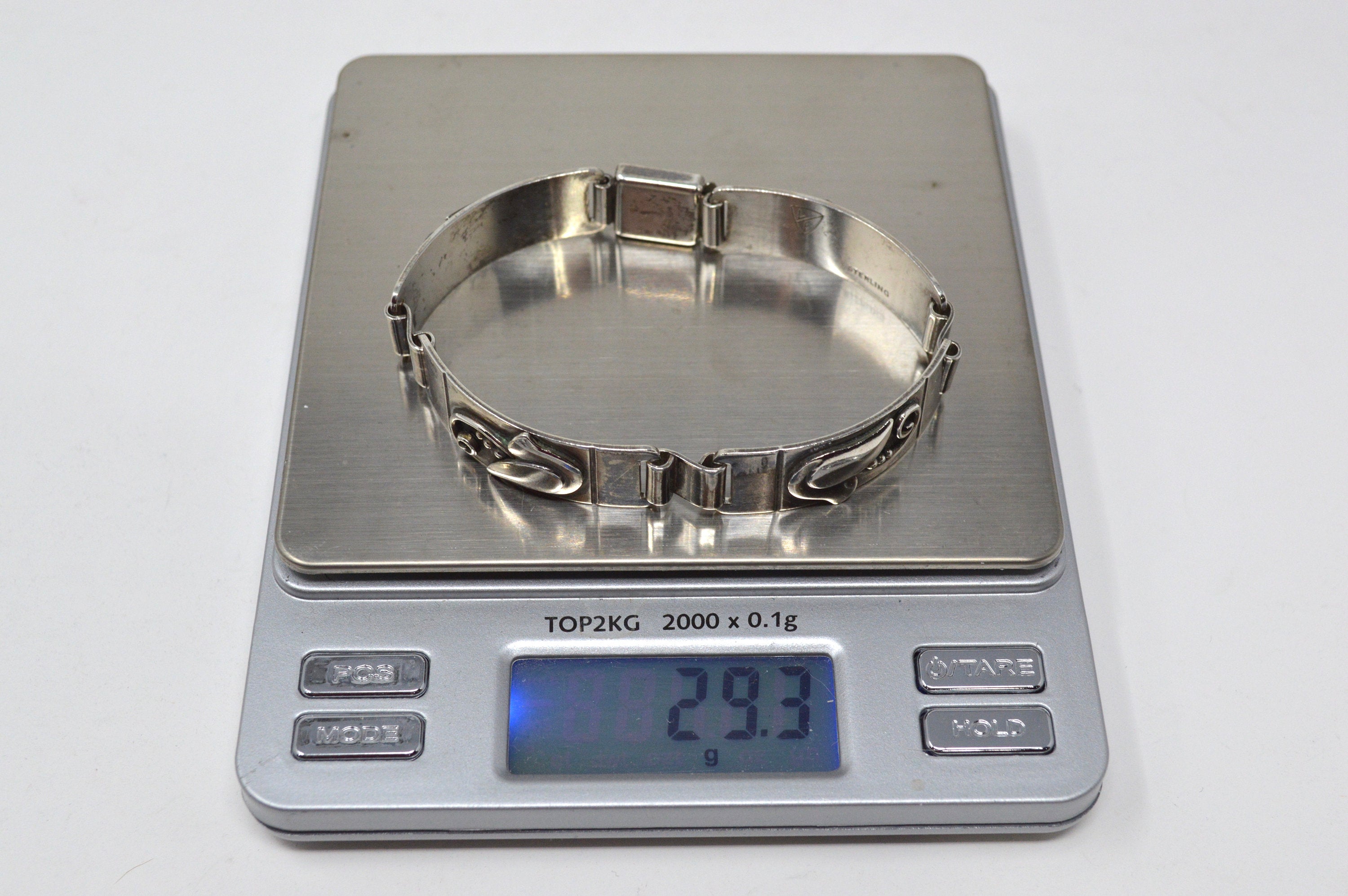 Rare Vintage Laurence Foss Modernist Sterling Silver Bracelet - Georg Jensen | Jewelry > Bracelets | Wiccan Center