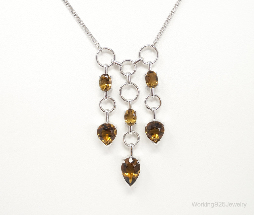 Vintage Smoky Topaz Modernist Sterling Silver Necklace | Jewelry > Necklaces > Pendants | Wiccan Center