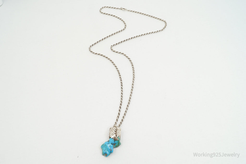 Vintage Handmade Native American Turquoise Sterling Silver Necklace Pendant | Jewelry > Necklaces > Pendants | Wiccan Center