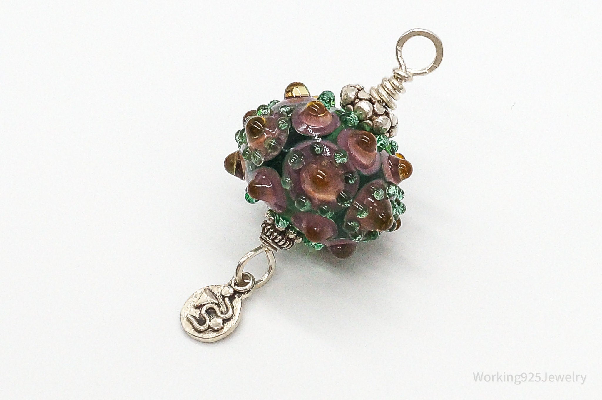 Vintage Large Glass Sterling Silver Pendant | Jewelry > Necklaces > Pendants | Wiccan Center