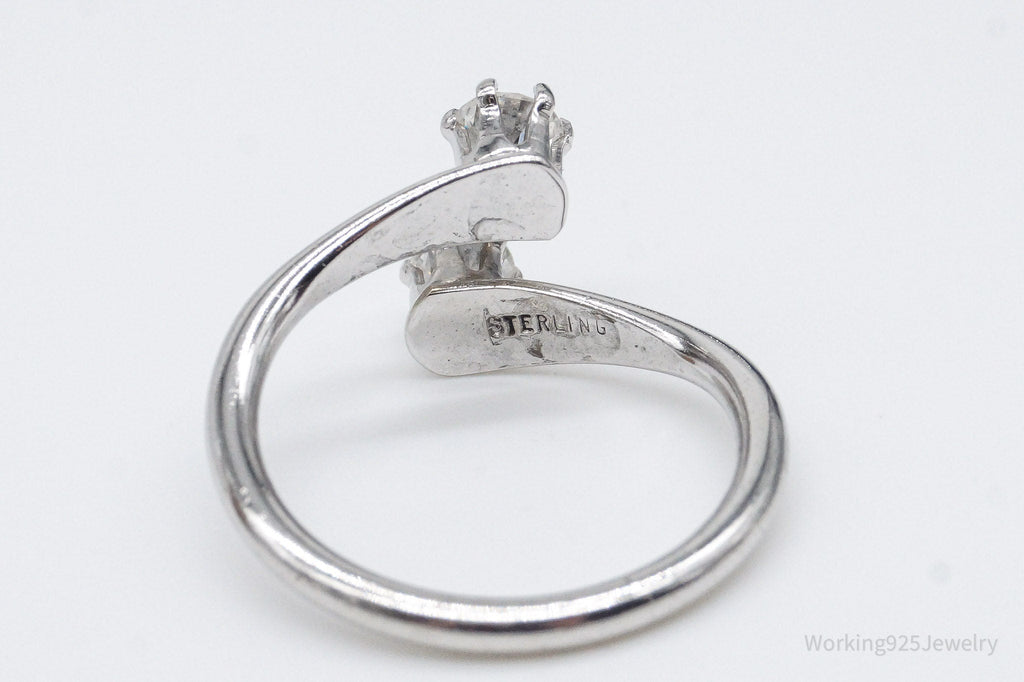 Vintage Mid Century Cubic Zirconia Sterling Silver Wrap Ring - Size 7.25 | Jewelry > Rings | Wiccan Center