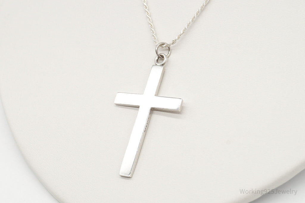 Vintage Large Designer HBF Cross Sterling Silver Necklace | Jewelry > Necklaces > Pendants | Wiccan Center