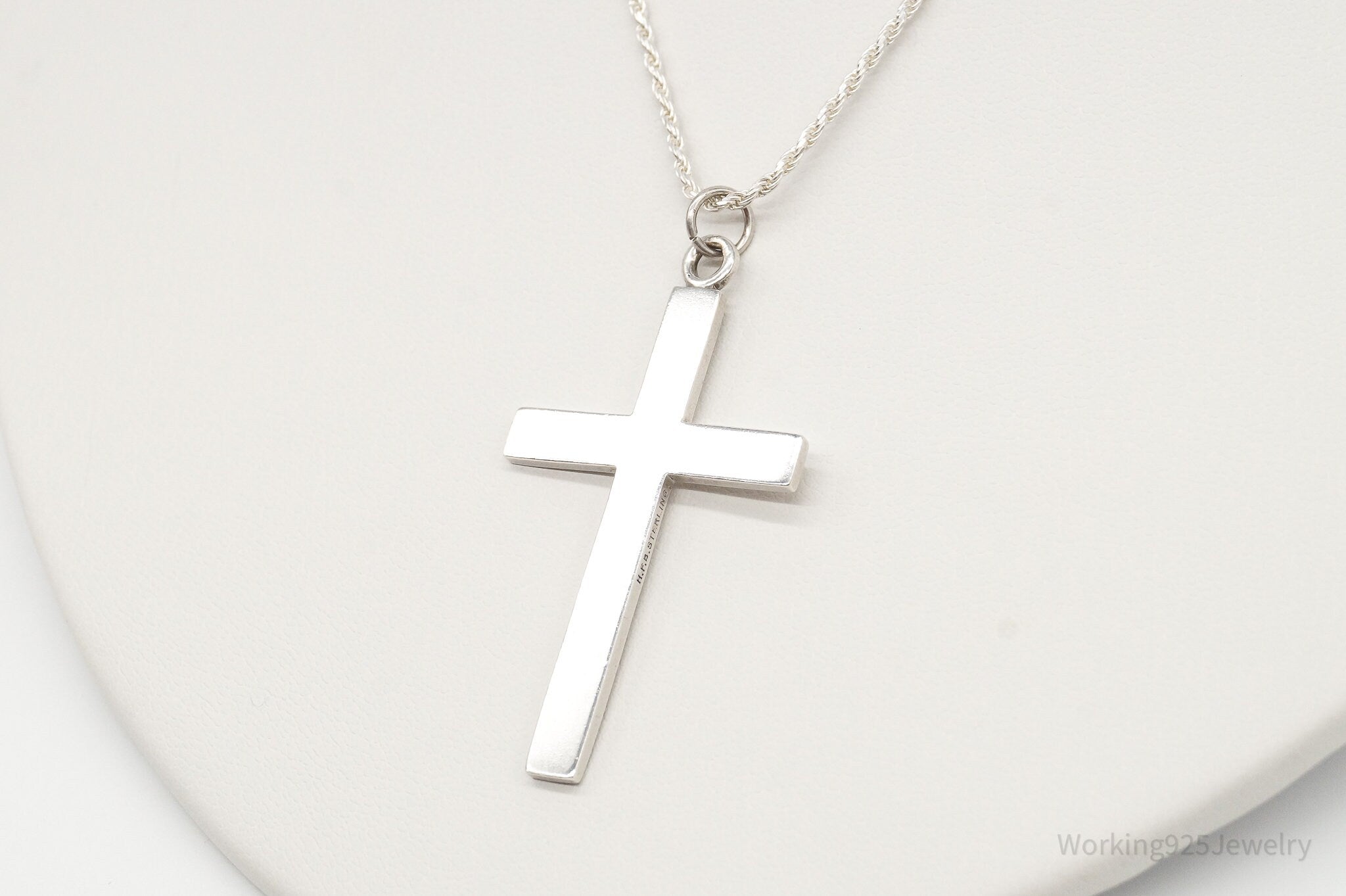 Vintage Large Designer HBF Cross Sterling Silver Necklace | Jewelry > Necklaces > Pendants | Wiccan Center