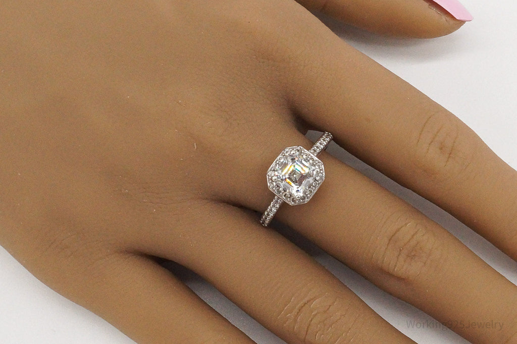 Vintage Cubic Zirconia Sterling Silver Ring Size 9 | Jewelry > Rings | Wiccan Center
