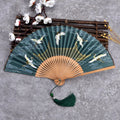 Vintage Bamboo & Silk Folding Hand Fan – Art Floral Design | Fans | Wiccan Center