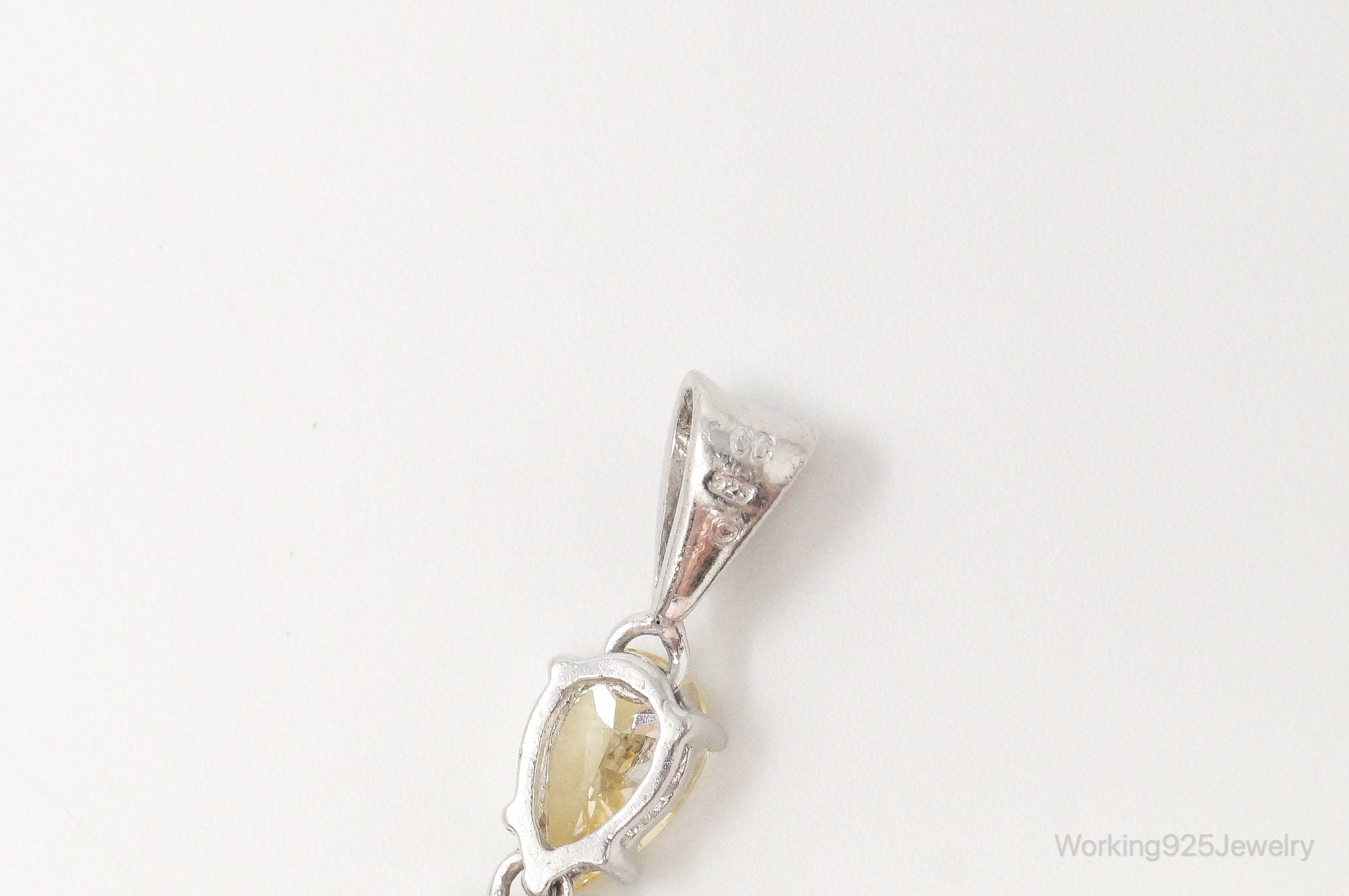 Vintage Large Citrine Cubic Zirconia Sterling Silver Pendant | Jewelry > Necklaces > Pendants | Wiccan Center